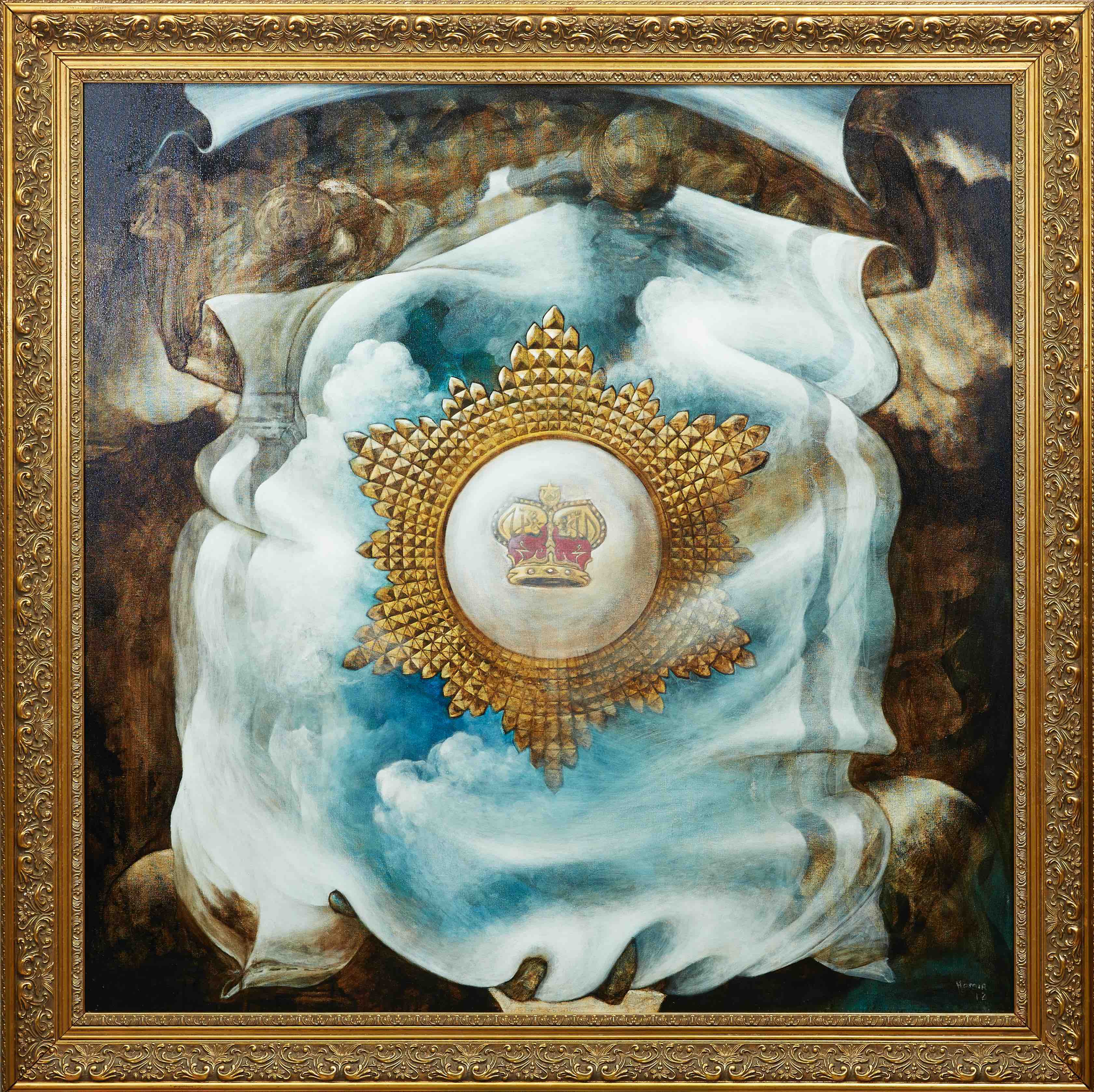  Hamir Shoib - Terima Kasih Tan Seri, 2012, 144 x 144 cm, Bitumen & acrylic on canvas 