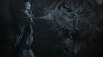  Ali Nurazamal - Smoking Tiger, 2014, 243 x 137 cm, Oil on canvas 