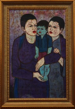  Chua Thean Teng, Dato - The Mothers and the Child, 1970, 60 x 92 cm, Batik 